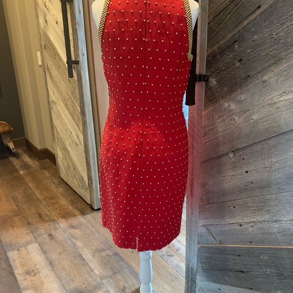 Carmen Marc Valvo Sheath Crew Neck Dress - Picture 4 of 13